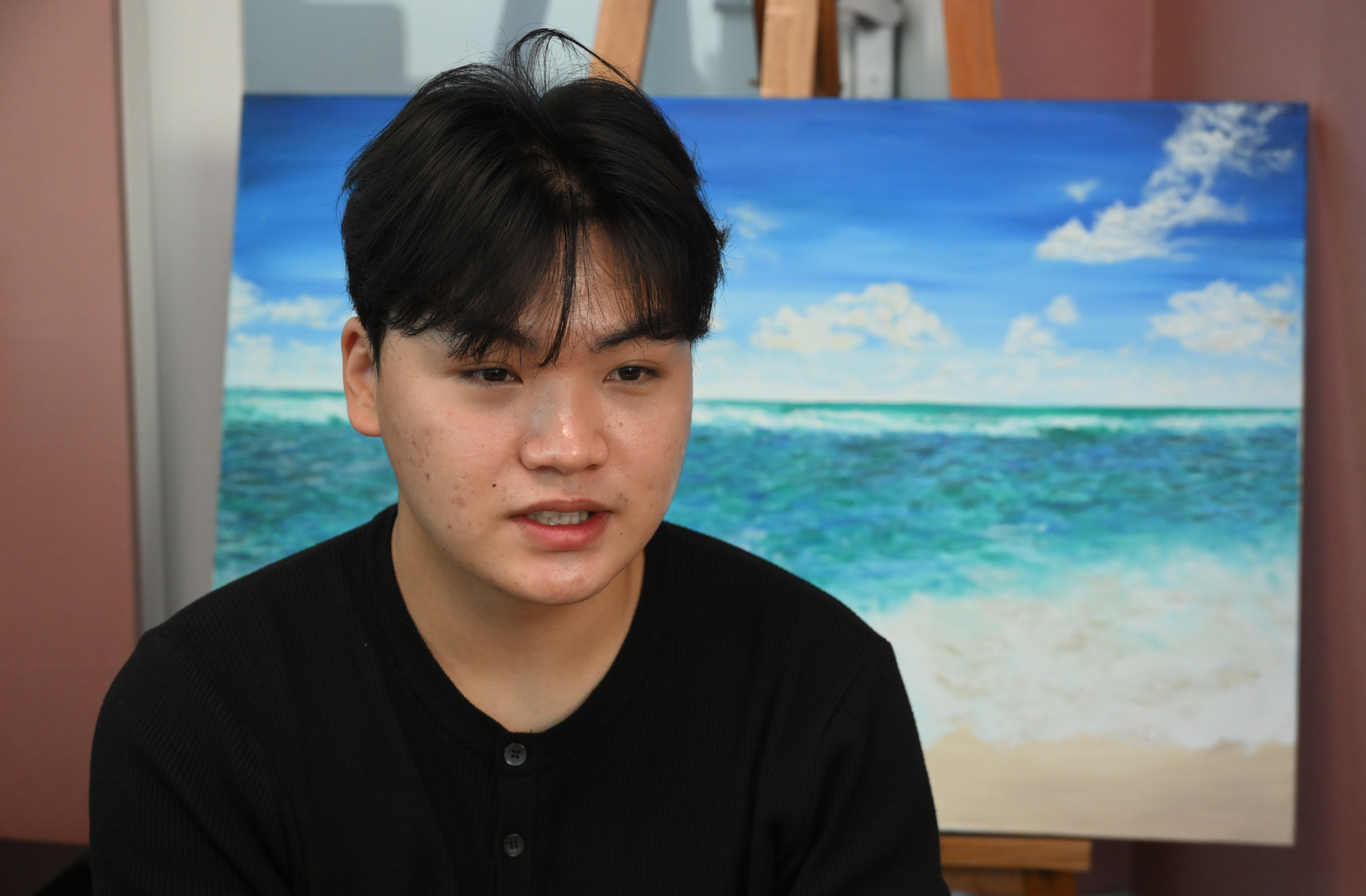 Kim Geum Sung at home in Seoul, South Korea, talking about his mother, who is detained in China.