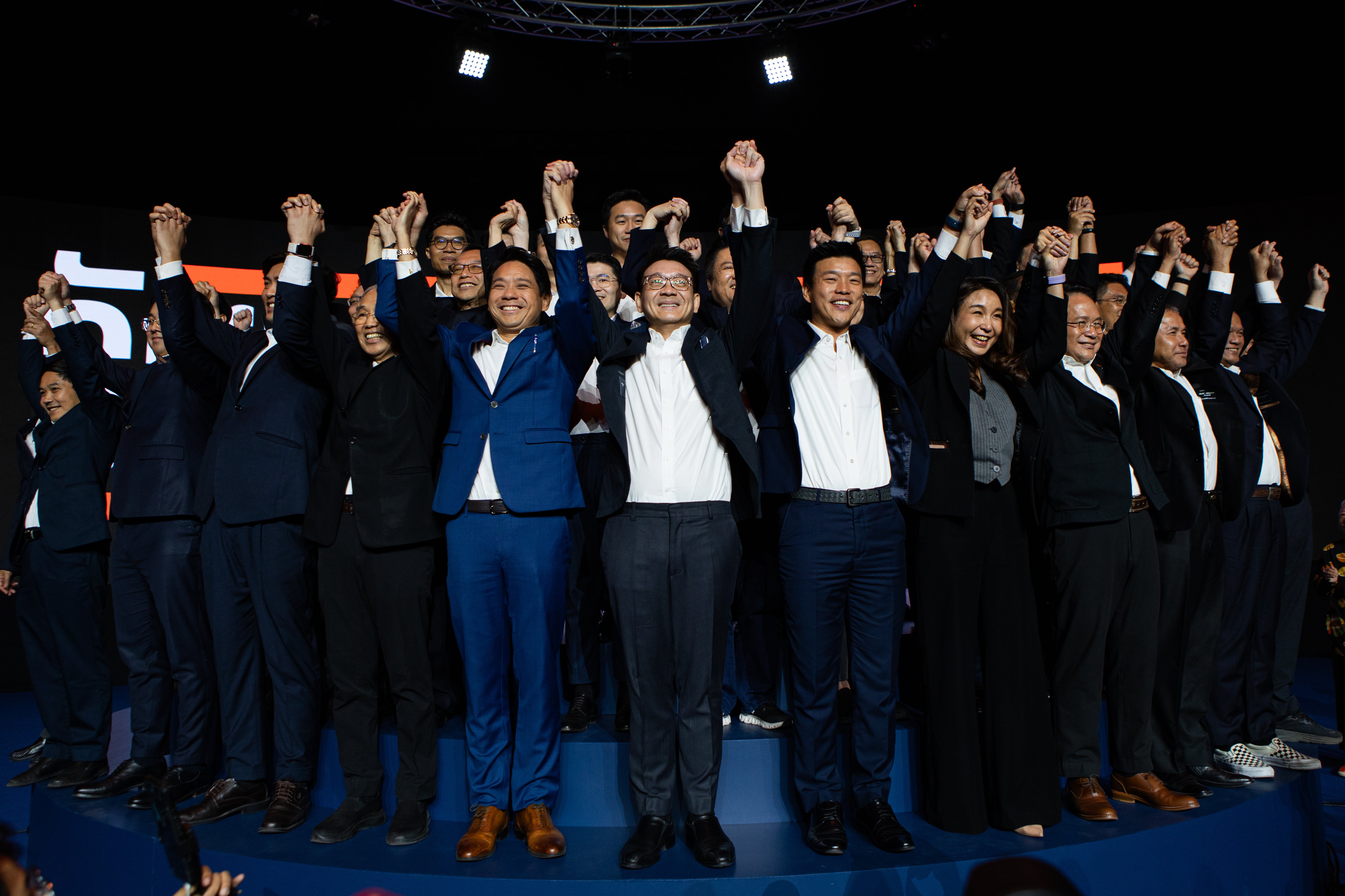 Members of the People's Party at a campaign rally at Samyan Mitrtown Hall in Bangkok, Thailand, January 11, 2026.