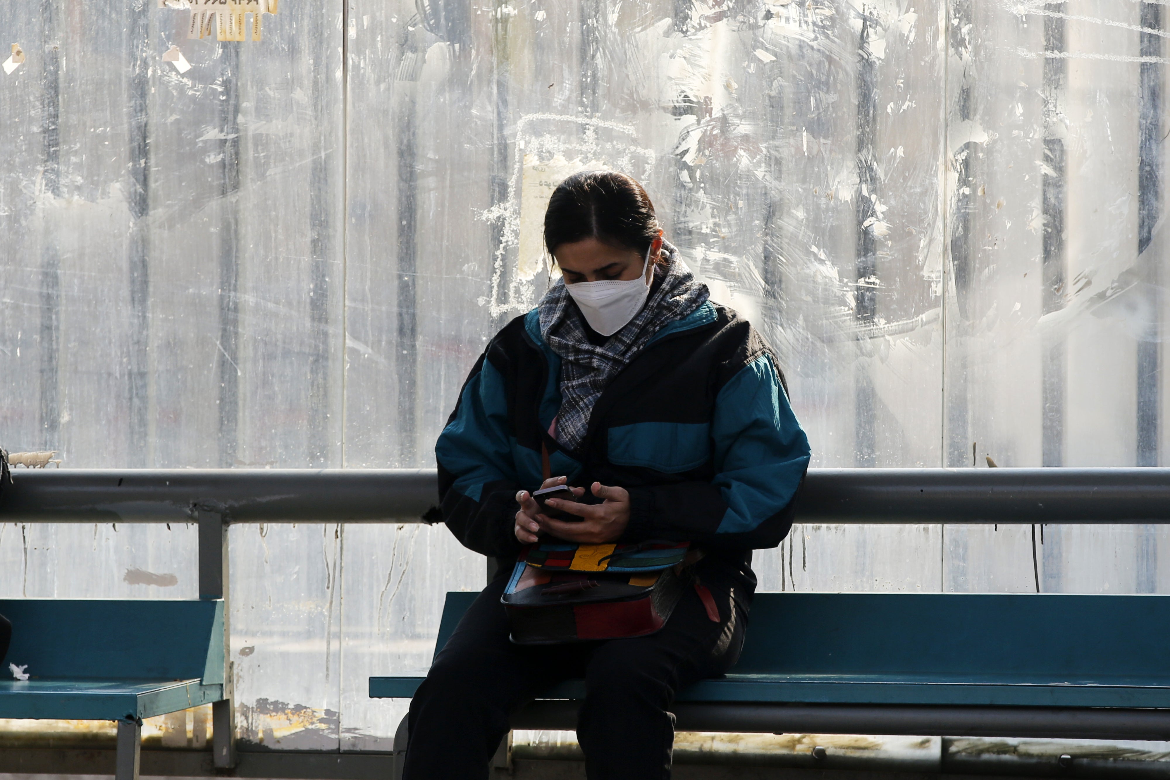 A person using their phone in Tehran, Iran on January 27, 2026.