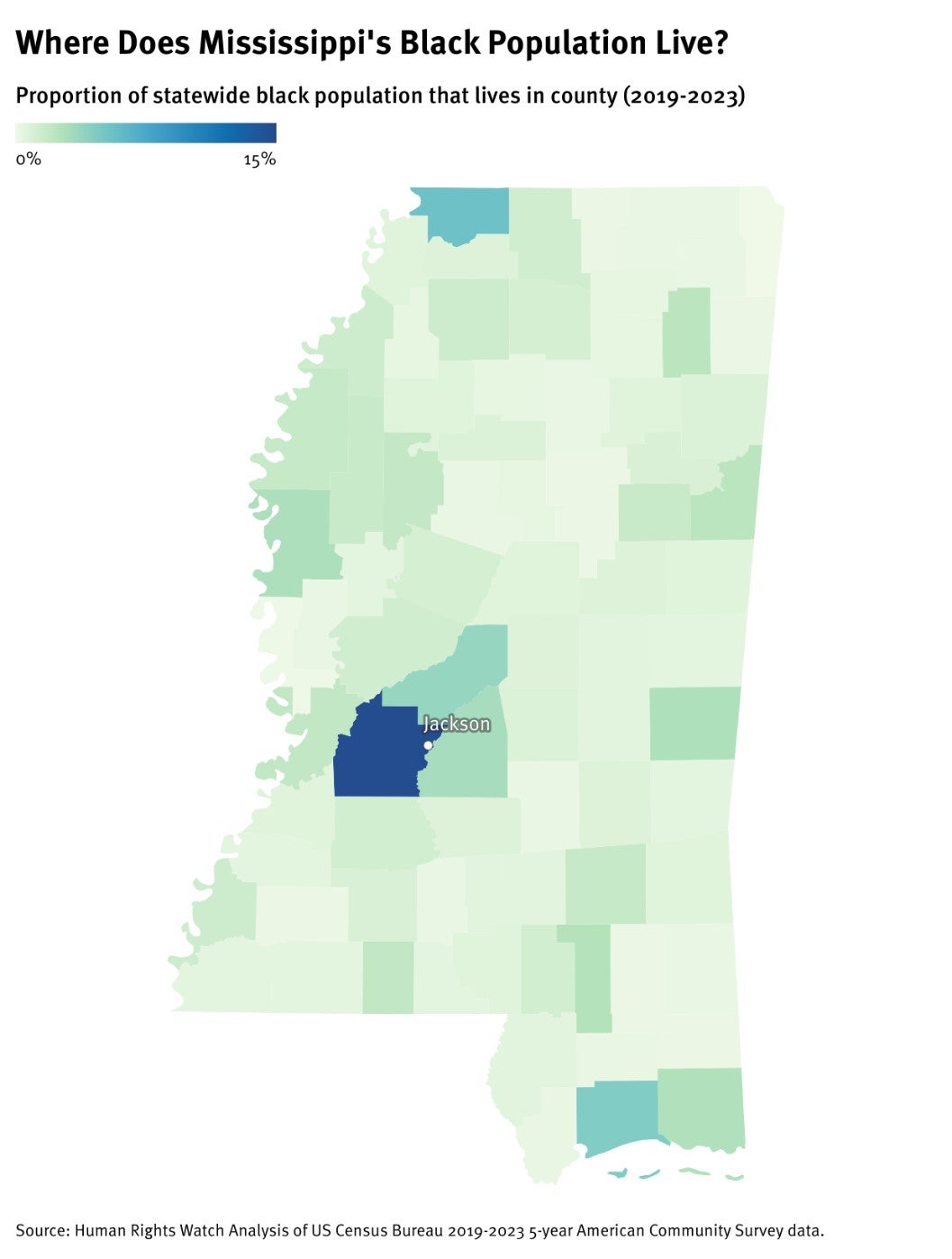 Image of Mississippi Black population density