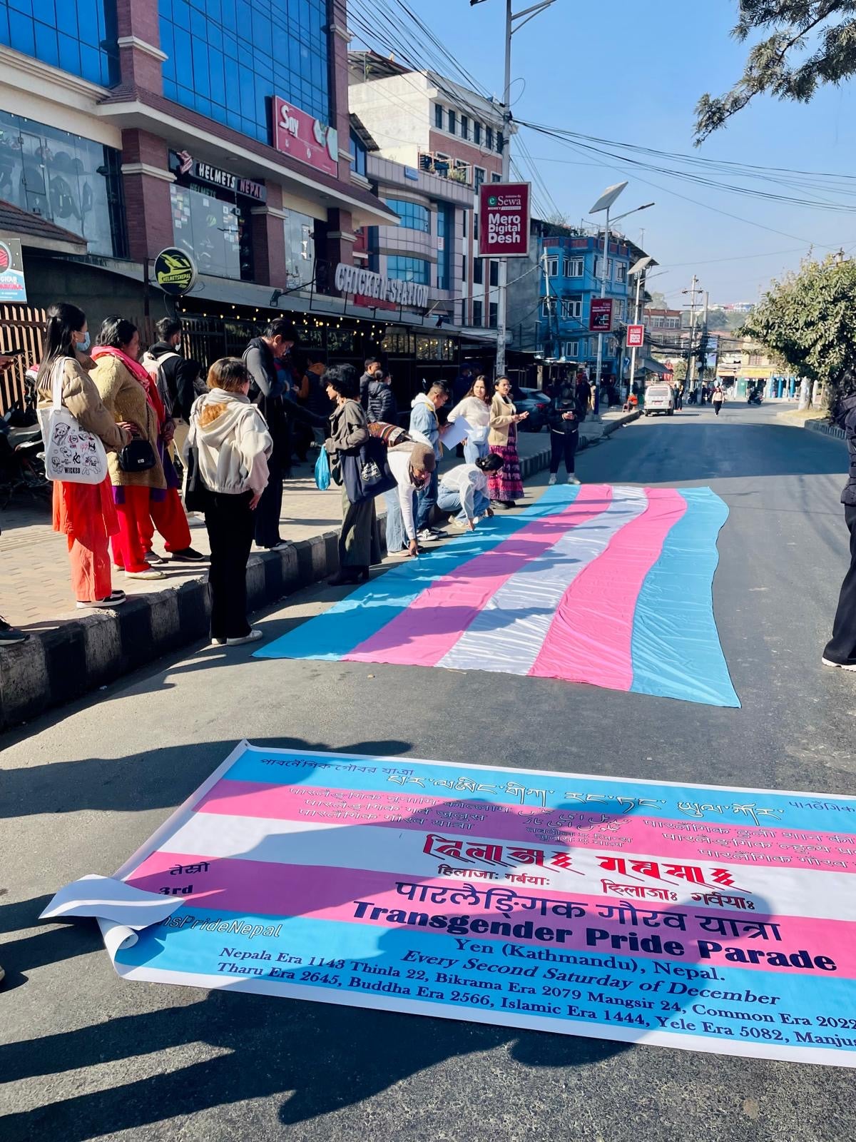 Preparations for trans rights march in Kathmandu