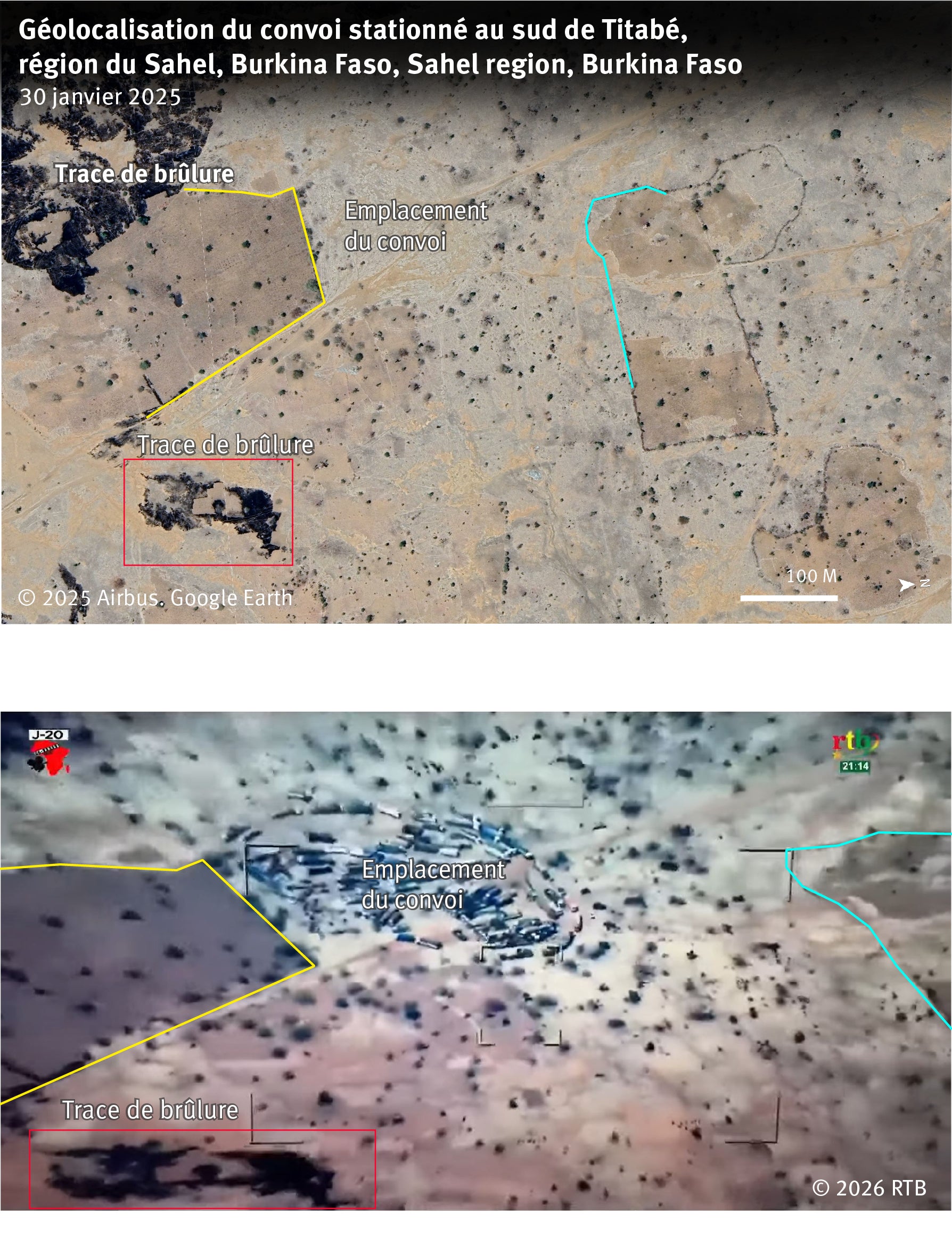 annotated satellite image in french