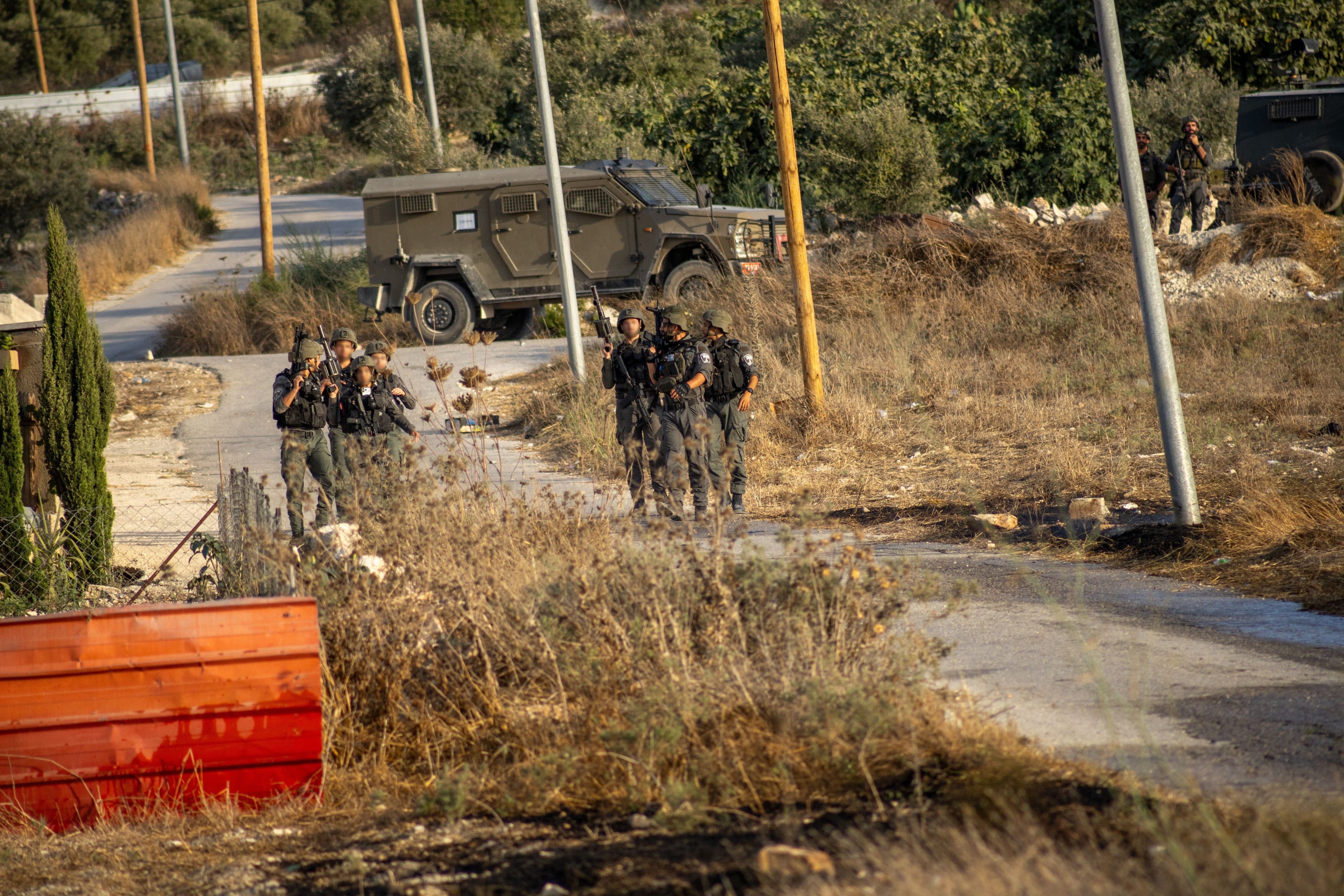 Israeli forces fire tear gas at Palestinians and journalists covering military operations and settler activity in the nearby village of Tal, in the West Bank, July 25, 2026.