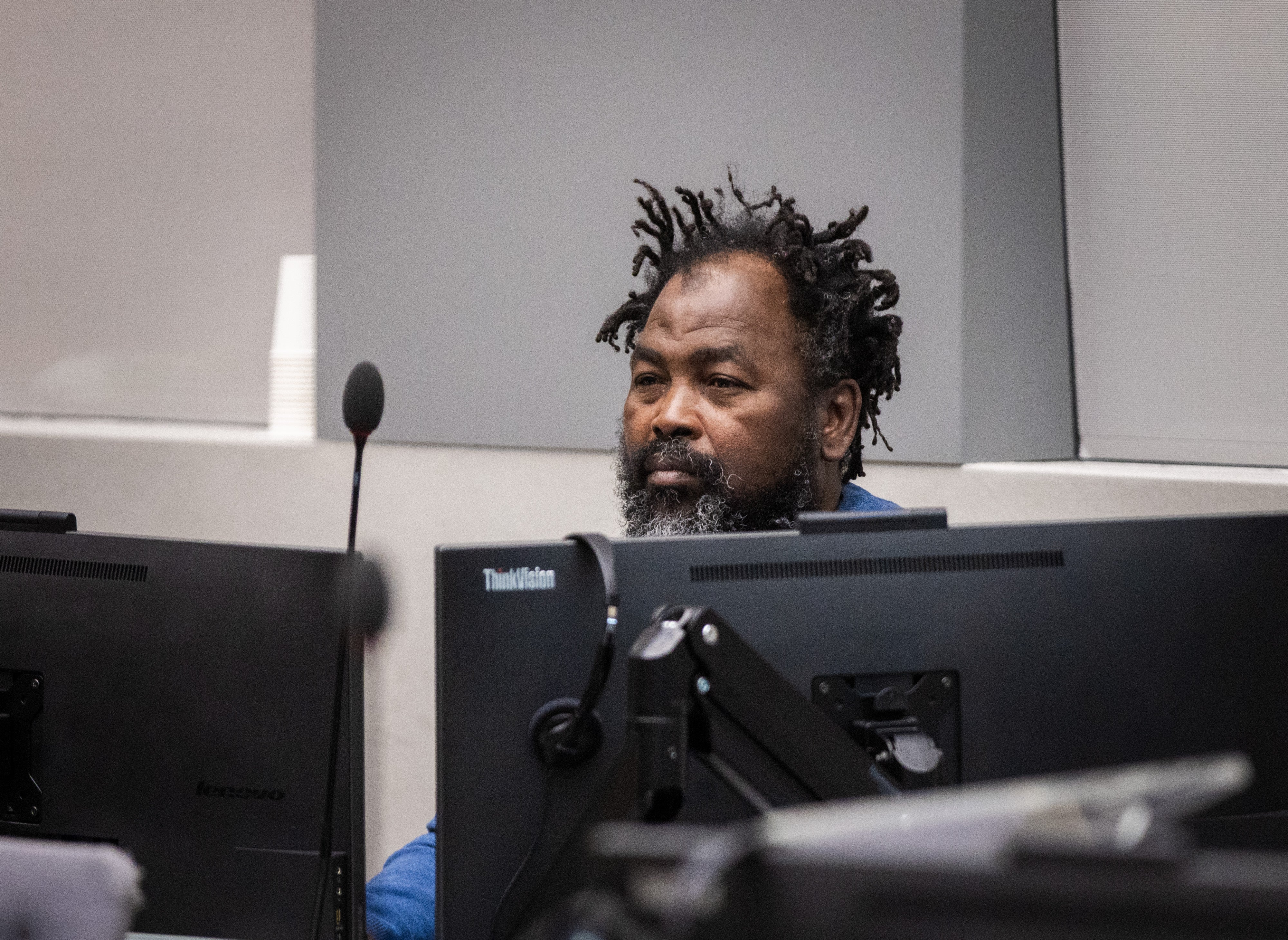 Mahamat Said Abdel Kani during closing statements in the courtroom of the International Criminal Court in The Hague, Netherlands, November 25, 2025.