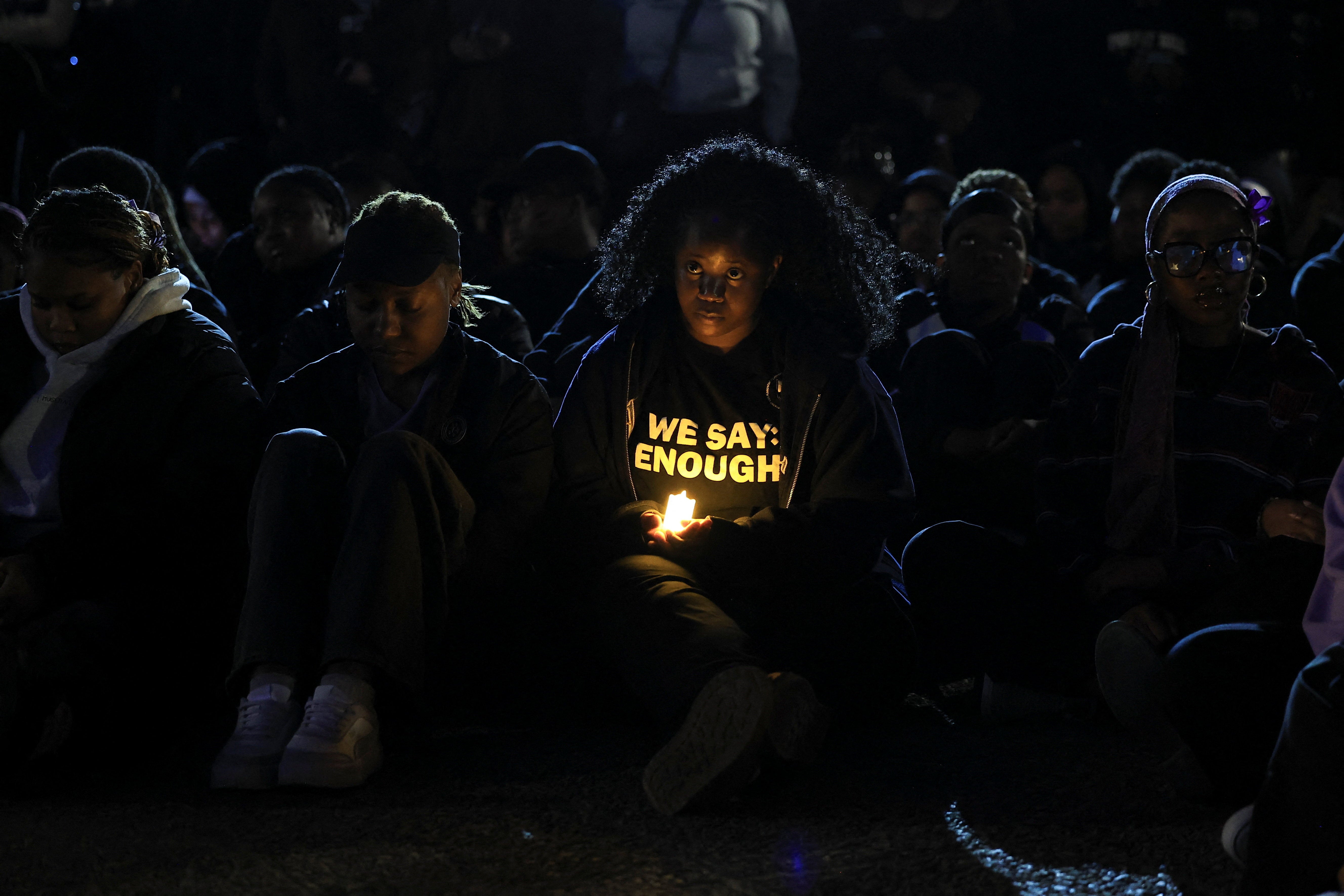 A student during a vigil for victims of gender-based violence and femicide at the University of Cape Town, South Africa, September 18, 2026.