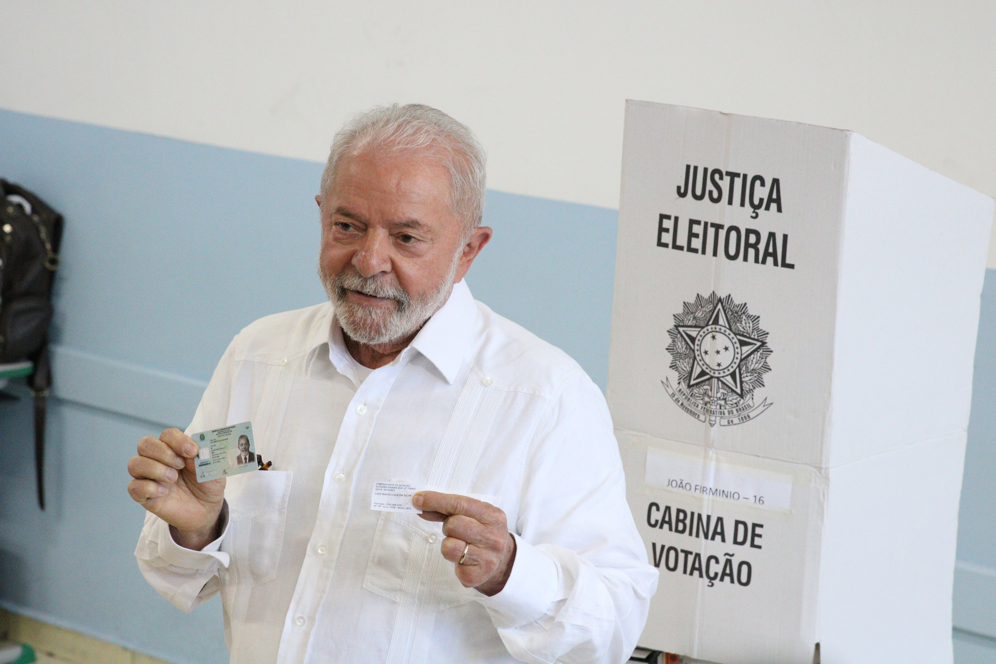 President-elect Luiz Inácio Lula da Silva voting in the second round of the 2022 presidential election, São Bernardo do Campo, Brazil.