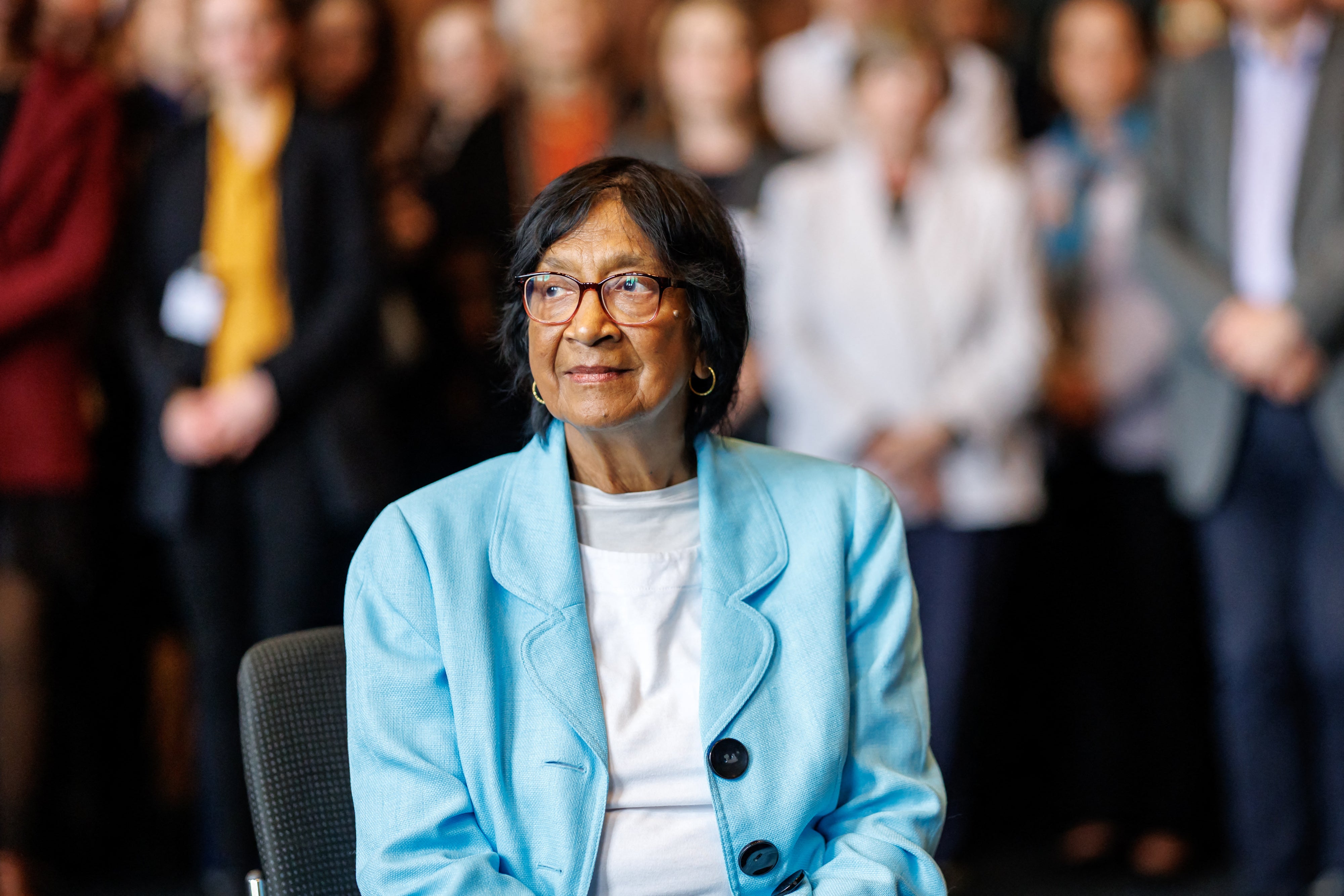 South African lawyer and judge Navi Pillay at the Nuremberg Forum following the announcement that she will be awarded the 2026 Nobel Peace Prize, October 9, 2026.