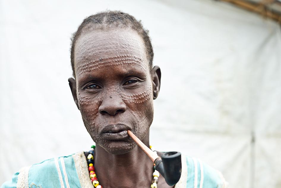 An elderly woman from Rubkona country moved to the UNMISS camp in June 2015 after soldiers said they would kill her if she stayed in Bentiu town. “I was on the way to the market when the soldiers told me this. I was very scared so we came here.”  