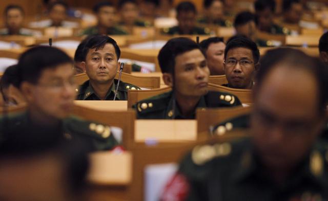 Representatives from the military members of parliament in Naypyitaw.