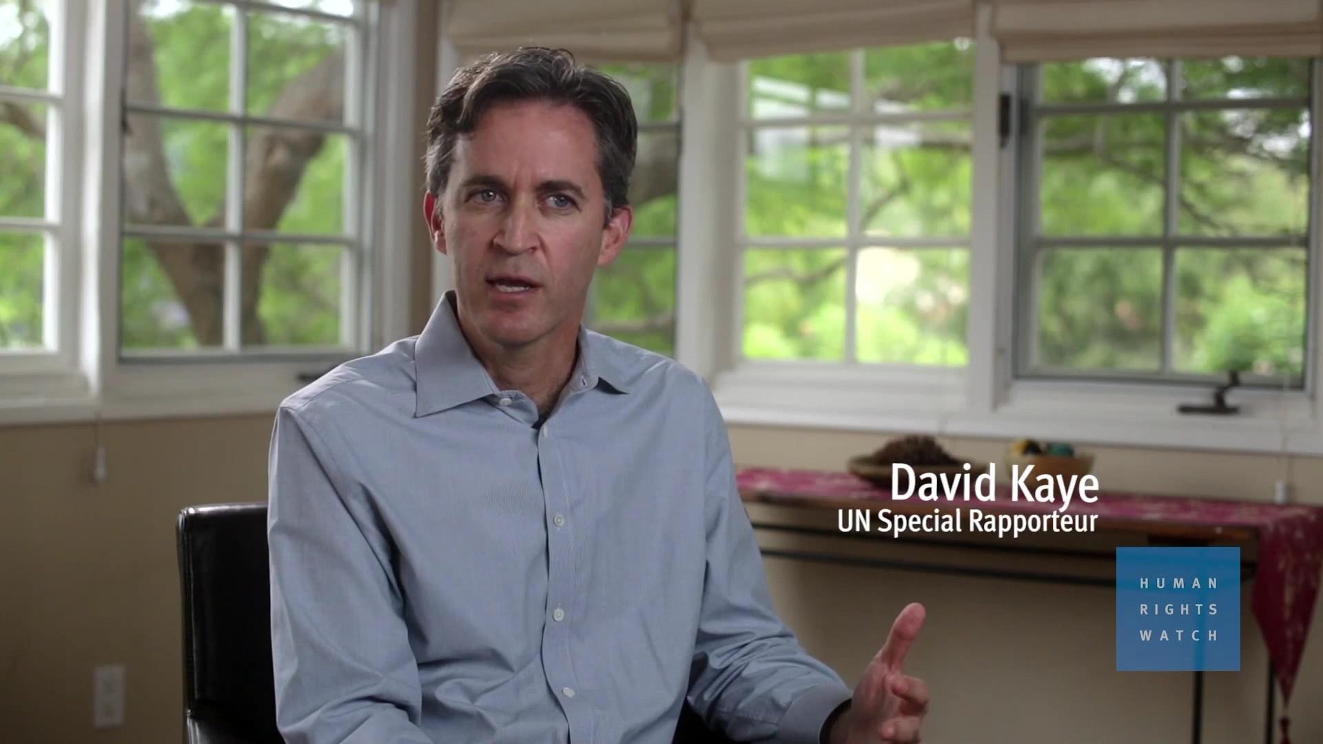 David Kaye, Special Rapporteur on the promotion and protection of the right to freedom of opinion and expression