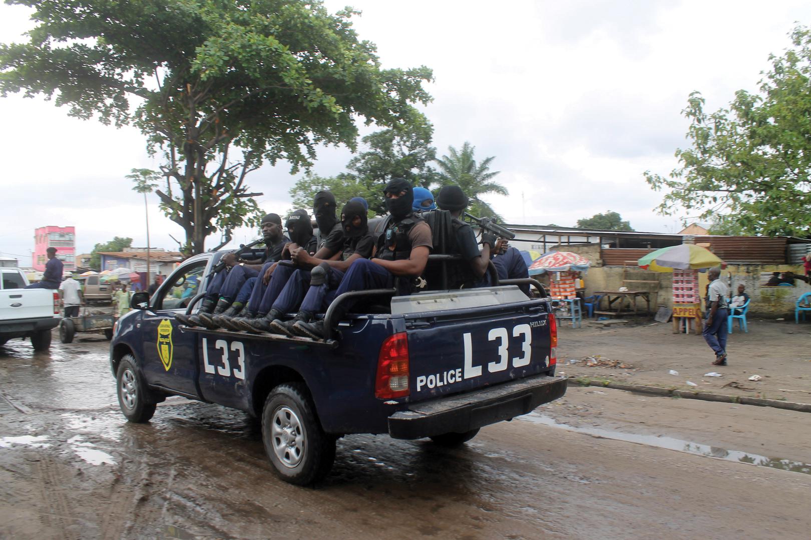 Congolese police taking part in Operation Likofi in Kinshasa.