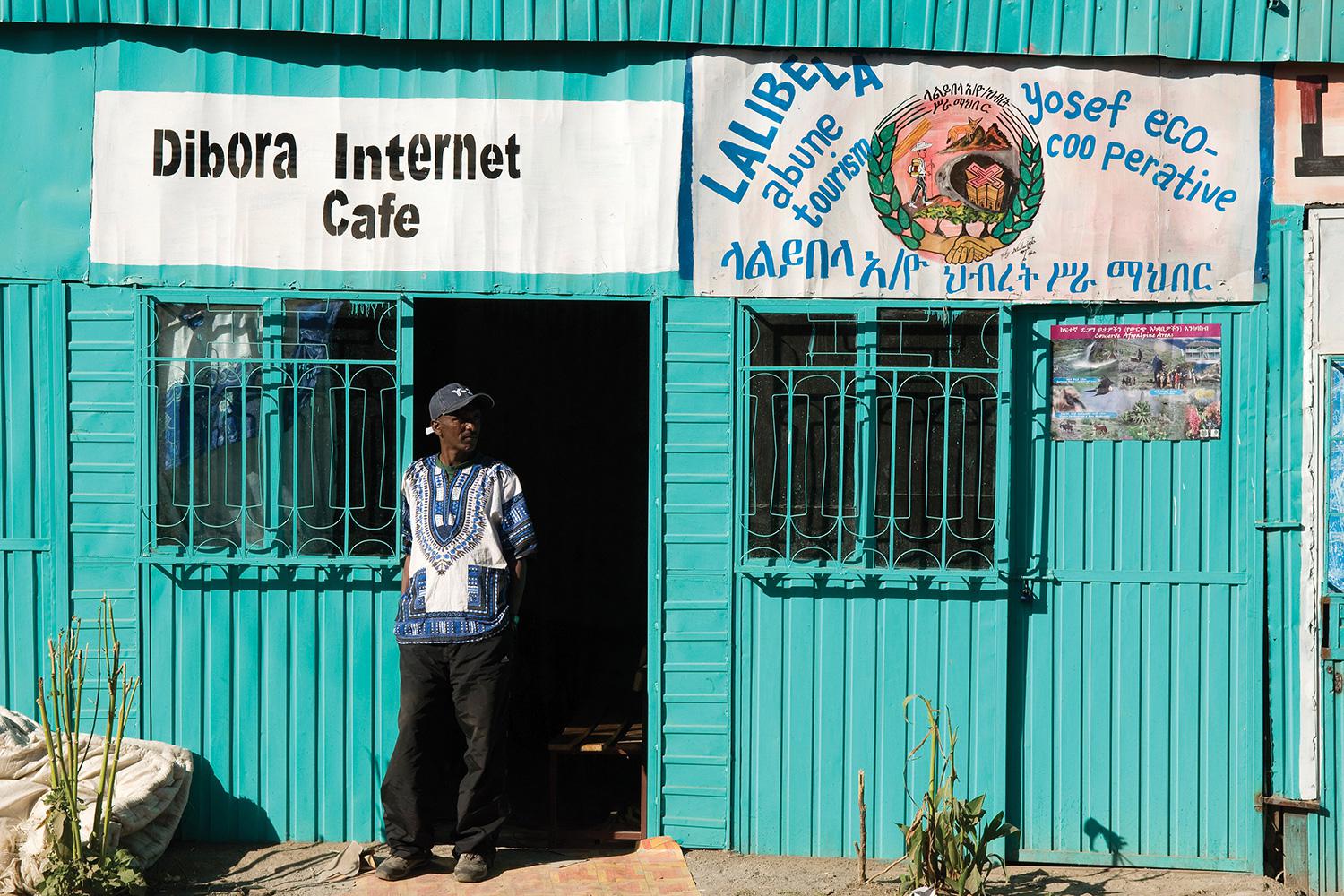 Internet café in Lalibela, Amhara Region, Ethiopia.