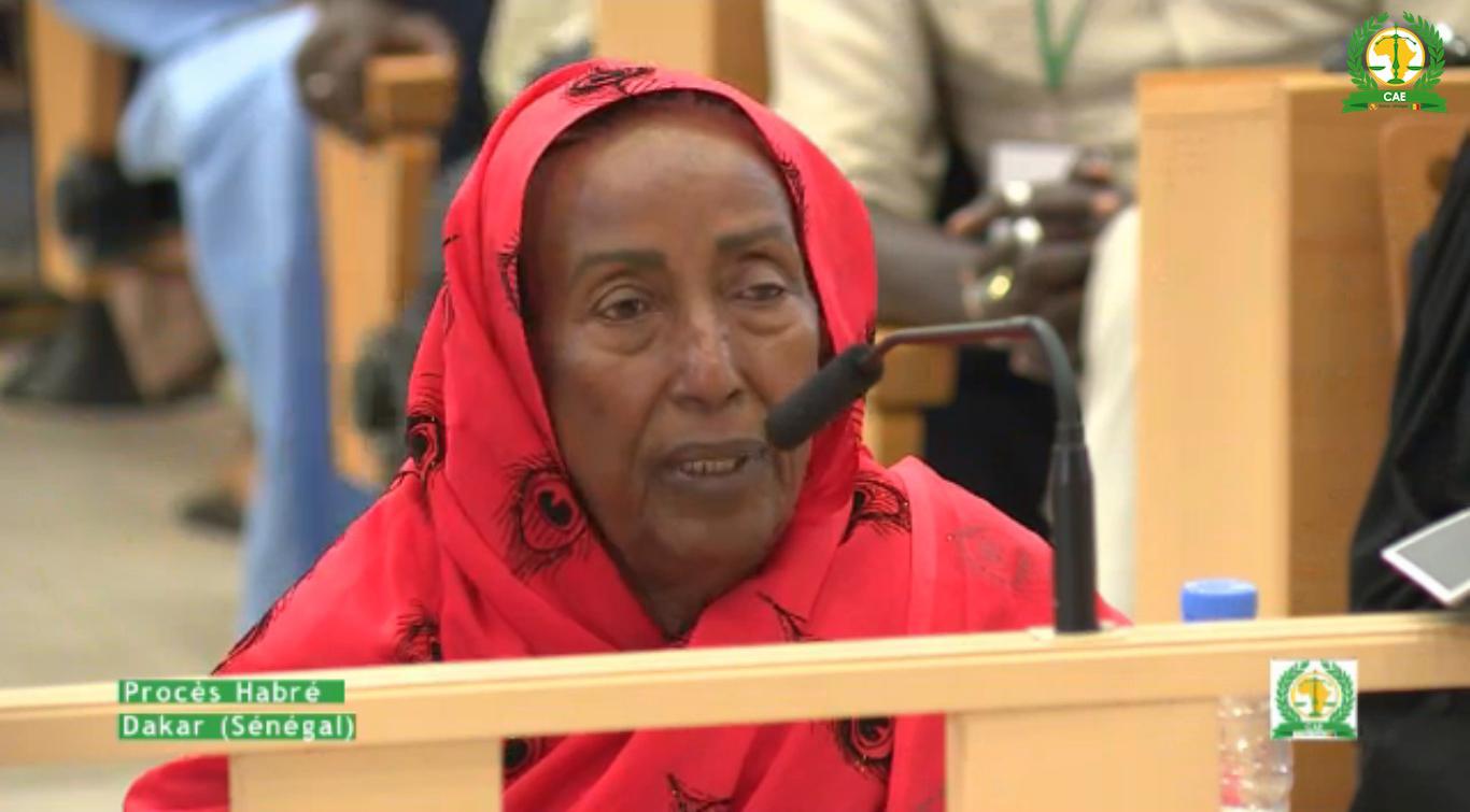 Hadje Mérami Ali testifies during the trial of the former dictator of Chad Hissène Habré in Senegal on October 21 and 22, 2015. 