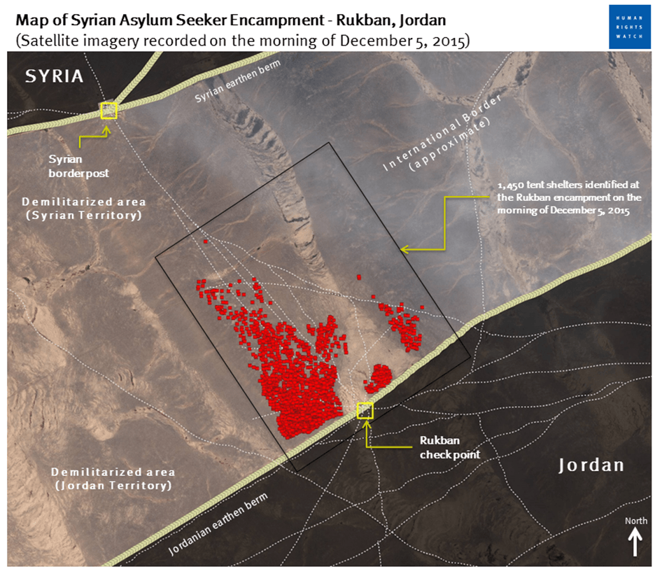 Map of Syrian Asylum Seeker Encampment in Rukban, Jordan