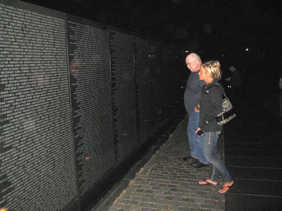 Liz visiting the Vietnam Memorial in Washington D.C. with her father, Ken Luras. October 2014 
