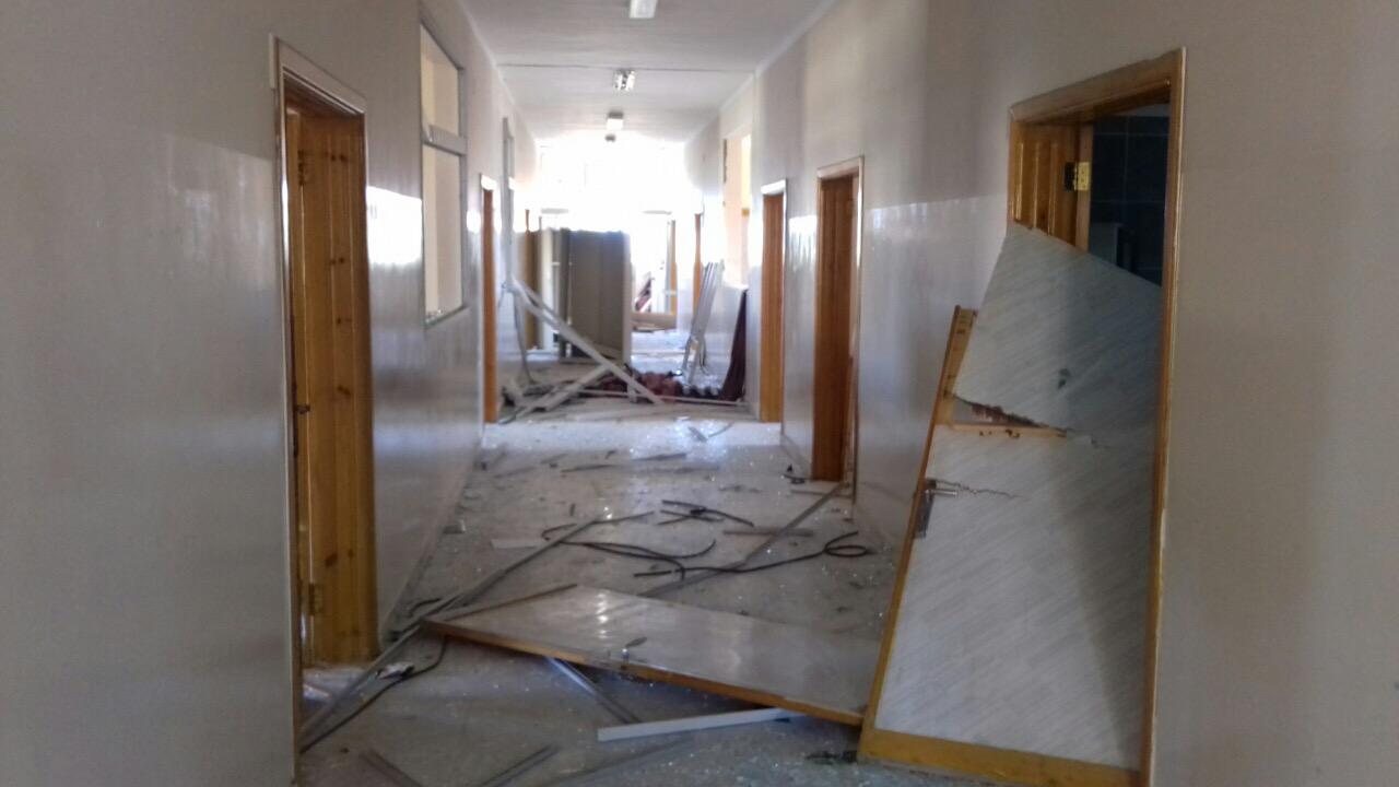Damaged ward at Al-Wahda Hospital in Derna, Libya due to air strikes on February 7, 2016, according to a witness.