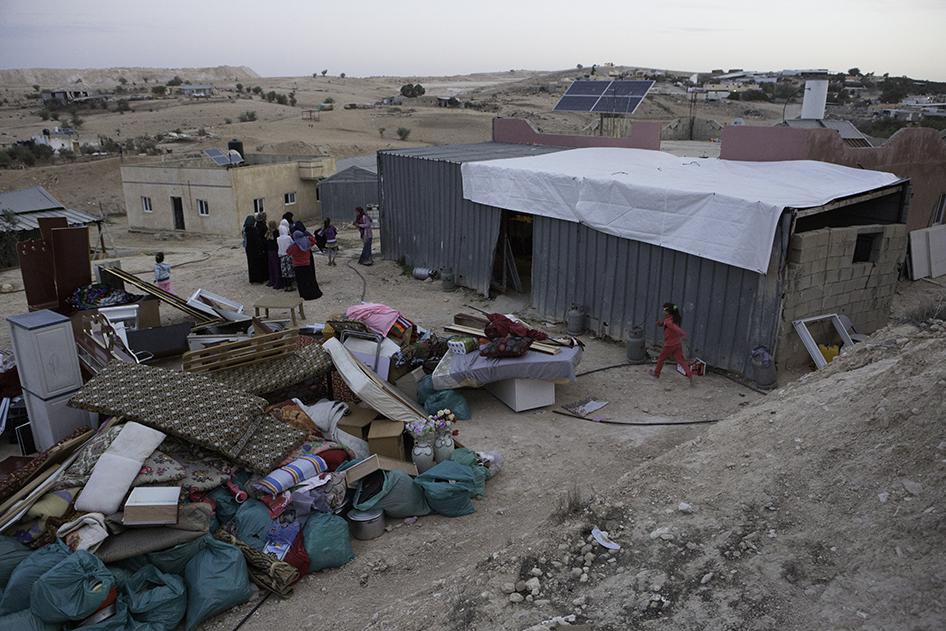 Residents of the Bedouin village of Umm al-Hiran in Israel's southern Negev desert prepare for house demolitions by Israeli authorities, November 2016.