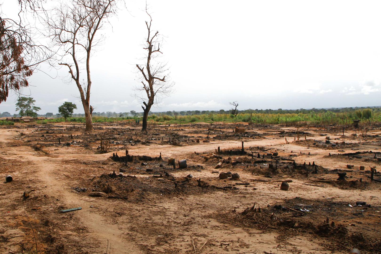 L’Évêché displacement camp in Kaga Bandoro Central African Republic, on October 19, 2016, one week after the Seleka attack