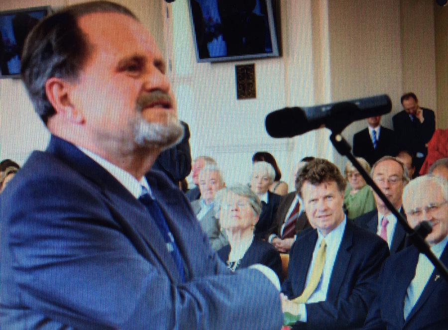 Boris's father, Zdeněk Dittrich, accepting the Agatias Agitate Award from XXX. Zdeněk left Czechoslovakia for the Netherlands after the communist coup of 1948. 