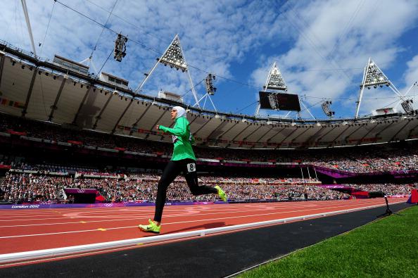 At the 2012 Olympic Games in London, Sarah Attar represents Saudi Arabia as the country's first Olympic female runner, competing in the women’s 800 meters