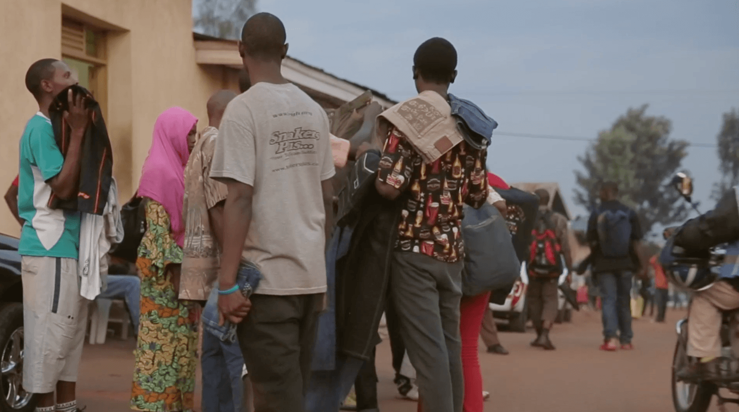 Street vendors outside Nyabugogo bus station, Kigali, August 2014.