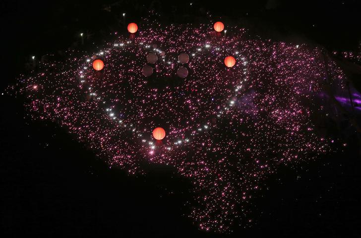 Participants form a giant pink dot at the Speakers' Corner in Hong Lim Park in Singapore on June 4, 2016. The annual Pink Dot festival promotes an acceptance of the Lesbian, Gay, Bisexual and Transgender (LGBT) community in Singapore. 