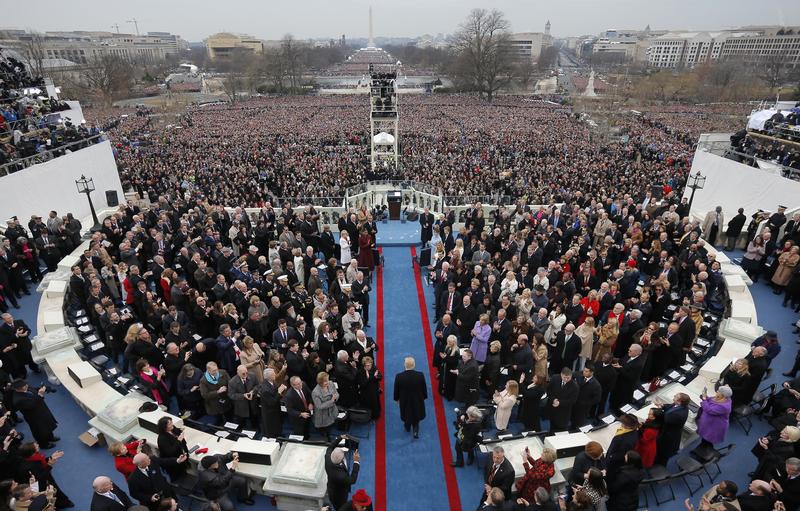 U.S. President-elect Donald Trump arrives for the inauguration ceremonies swearing him in as the 45th president of the United States on the West front of the U.S. Capitol in Washington, U.S., January 20, 2017.