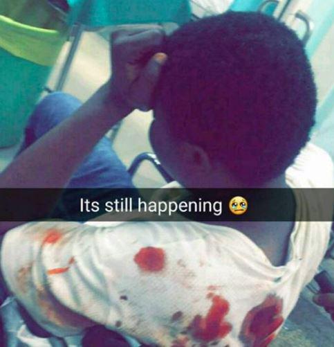 Cell phone screenshot depicting a victim of a mob attack in Noida, India, March 27, 2017.