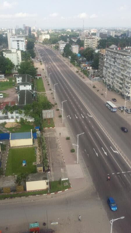 Empty streets in Kinshasa, Democratic Republic of Congo, April 10, 2017.