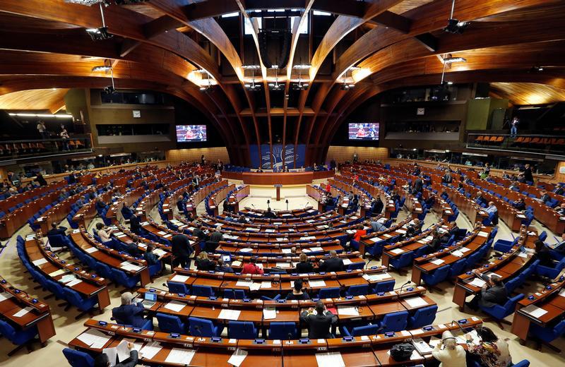 Session de l'Assemblée parlementaire du Conseil de l'Europe (APCE) consacrée à un débat sur le fonctionnement des institutions démocratiques en Turquie, tenue au siège du Conseil de l’Europe à Strasbourg, le 25 avril 2017.