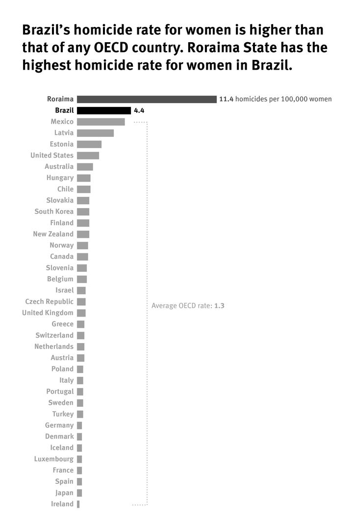 Graph showing Brazil's homicide rate for women
