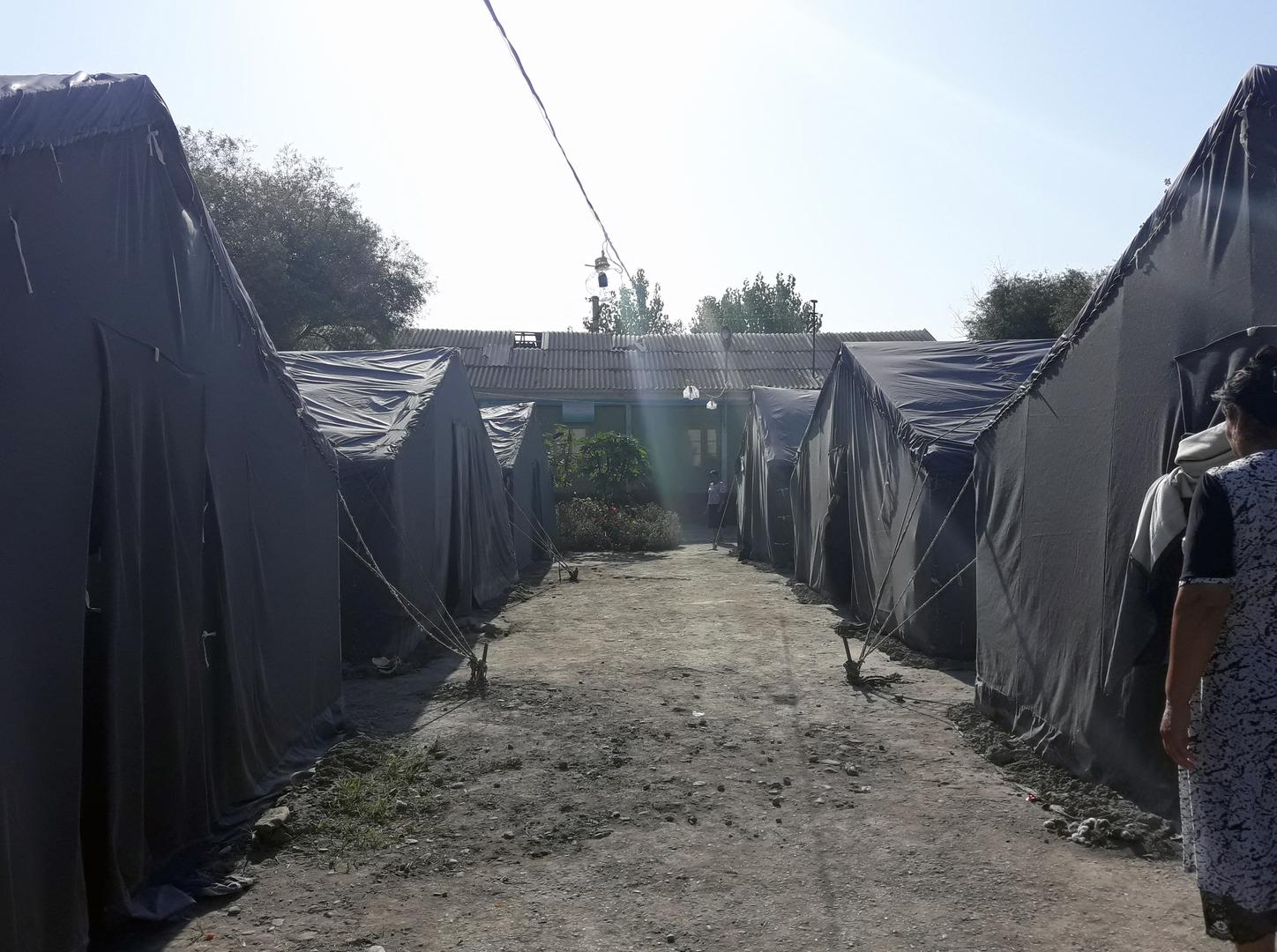 Housing provided for people working in the cotton fields during the 2016 harvest. Workers stay overnight for between a few weeks and two months, depending on their employers’ directions. Their employers are acting on orders from the government.