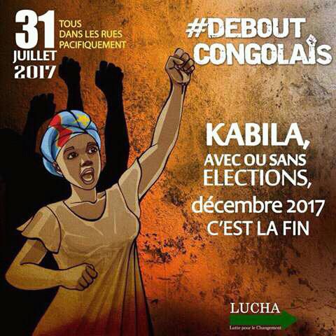 Youth movements and opposition parties in Congo called for nationwide demonstrations on July 31, 2017, to protest the announcement by the electoral commission’s president that elections will not be held before the end of December 2017.