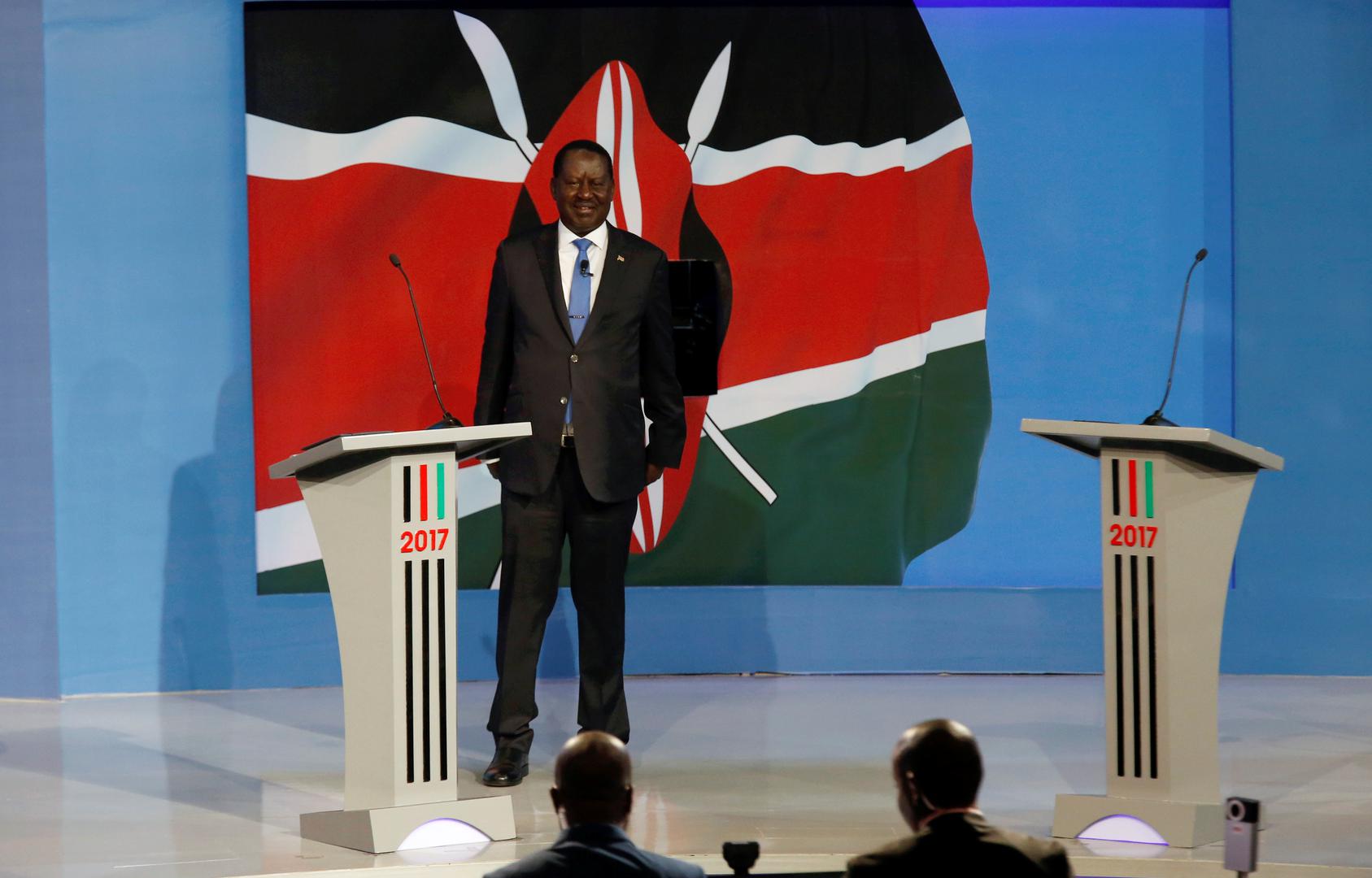 Kenyan opposition leader and presidential candidate Raila Odinga, attends a presidential Debate ahead of the general election in Nairobi, Kenya, July 24, 2017.