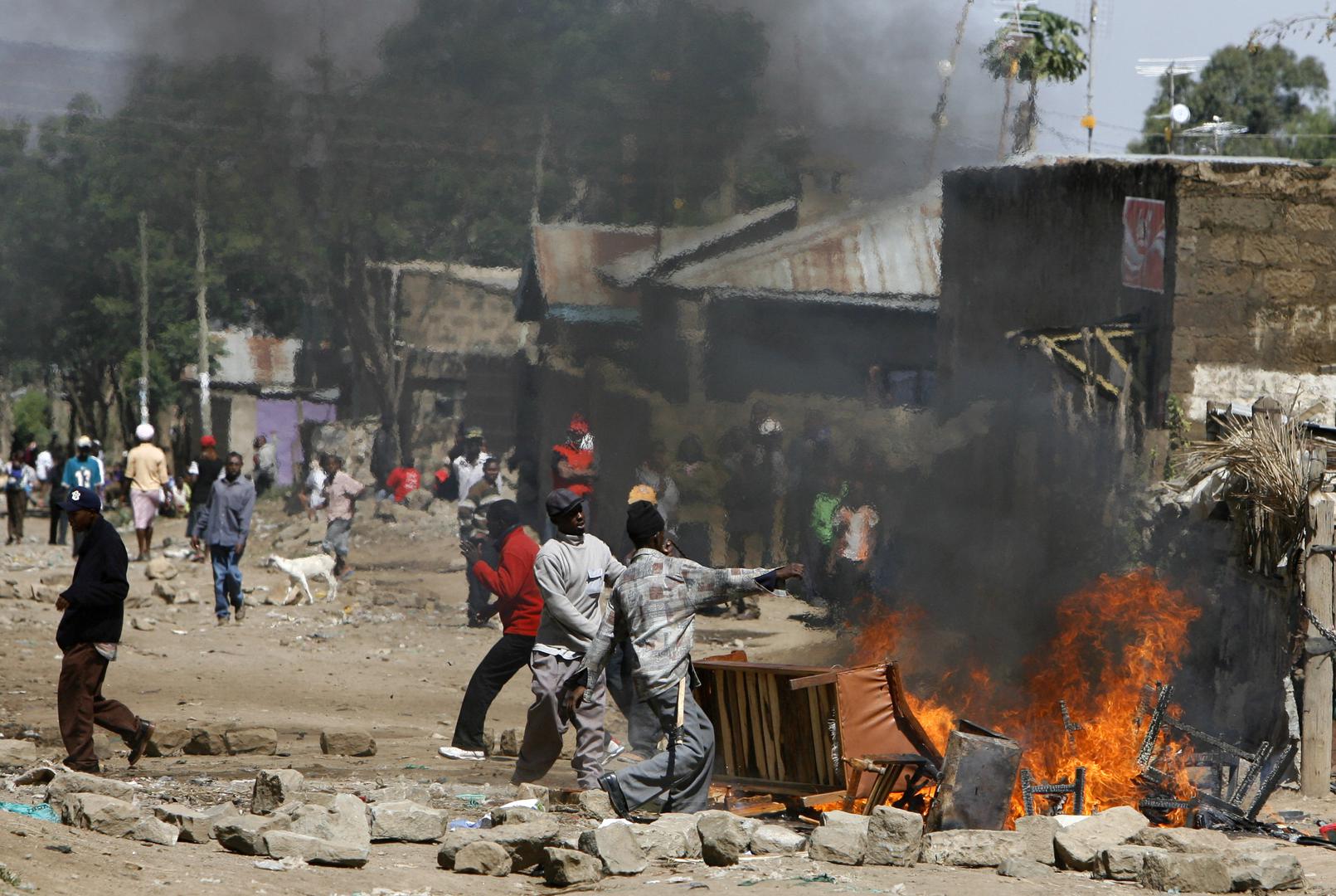 Ethnic clashes in Naivasha town, 60 km (37 miles) from the capital Nairobi, January 28, 2008. Violence erupted in Naivasha following a widely disputed presidential election. 