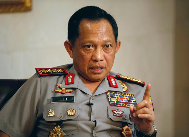 Indonesia’s National Police chief, Gen. Tito Karnavian, at police headquarters in Jakarta, October 17, 2016. 