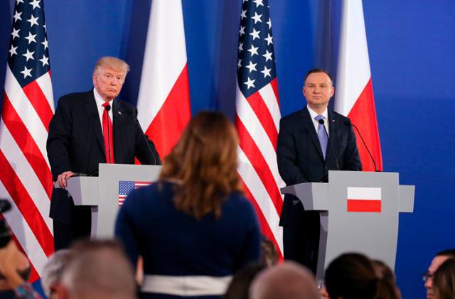 President Donald Trump and Polish President Andrzej Duda hold a joint news conference in Warsaw, Poland July 6, 2017.