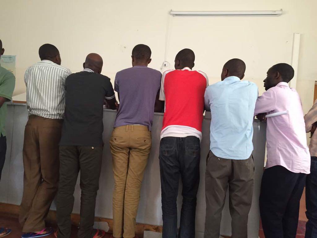 Des membres du parti politique FDU-Inkingi au tribunal à Nyamirambo, à Kigali, le 26 septembre 2017. Huit membres de ce parti ont été inculpés de création d’un groupe armé irrégulier et de délits contre le président.