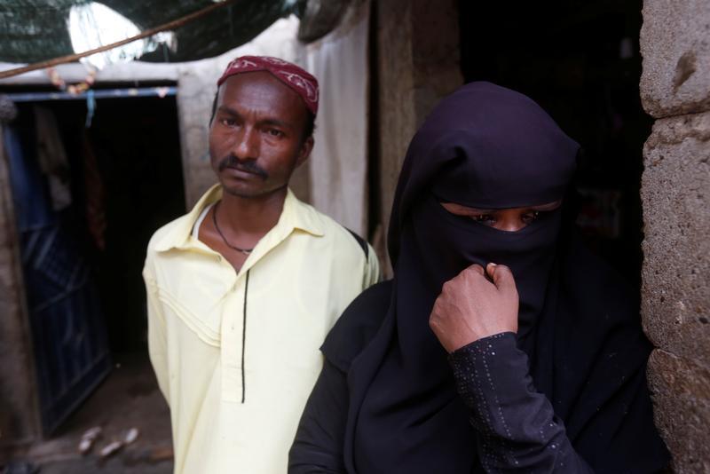 Rohingya immigrants living in Pakistan, react during an interview with Reuters at their residence in Arkanabad neighborhood in Karachi, Pakistan September 7, 2017.