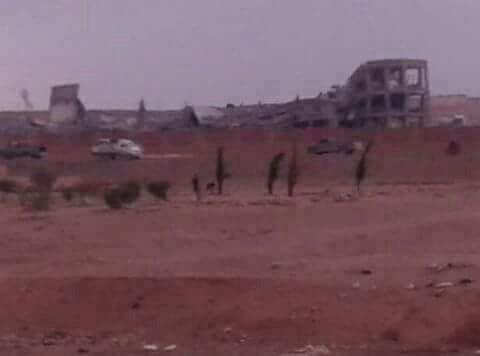 Photo of the Badia school posted on the internet shortly after coalition aircraft attacked the school on March 20, 2017. 