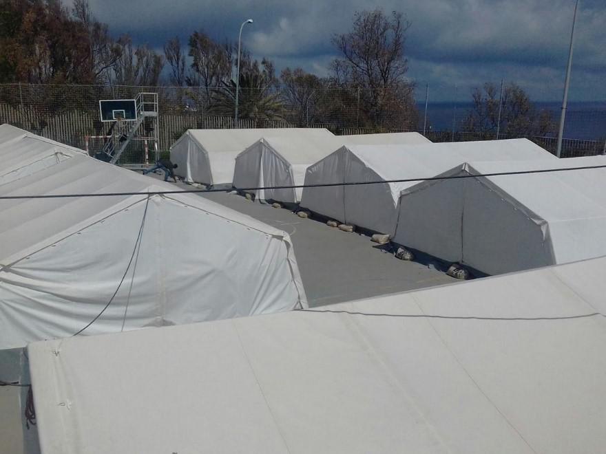 Tents at Ceuta migrants center to house people due to over-crowding, March 2017.