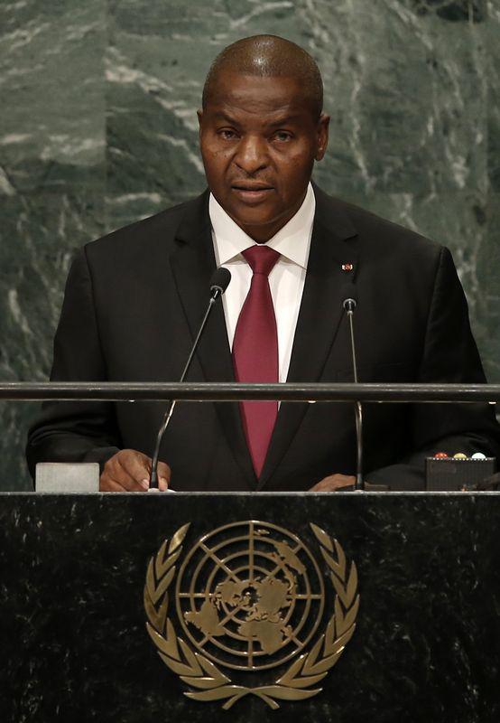 Le président Faustin Archange Touadera de la République centrafricaine s'adresse à la 71ème Assemblée générale des Nations Unies à New York, États-Unis, le 23 septembre 2016.