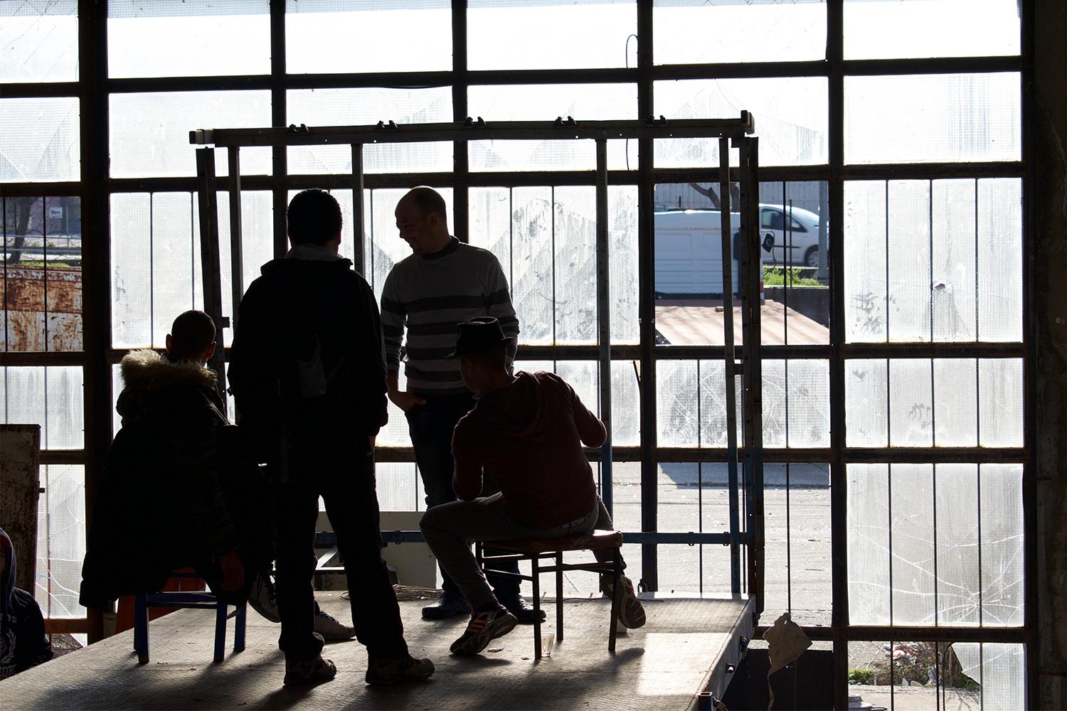 Asylum seekers from Algeria at a refugee squat on Lesbos. People of certain nationalities presumptively considered “economic migrants,” such as Algerians, are treated as having manifestly unfounded claims, and are often detained on that basis. 