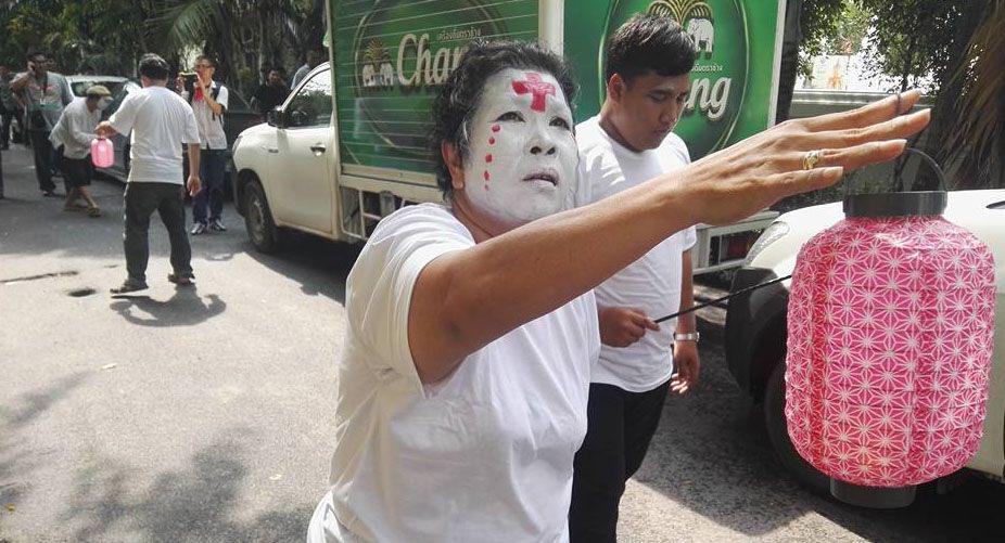 Payao Akhad performs at a Walk for Justice at Wat Pathum Wanaram, Bangkok, on May 19, 2017. 