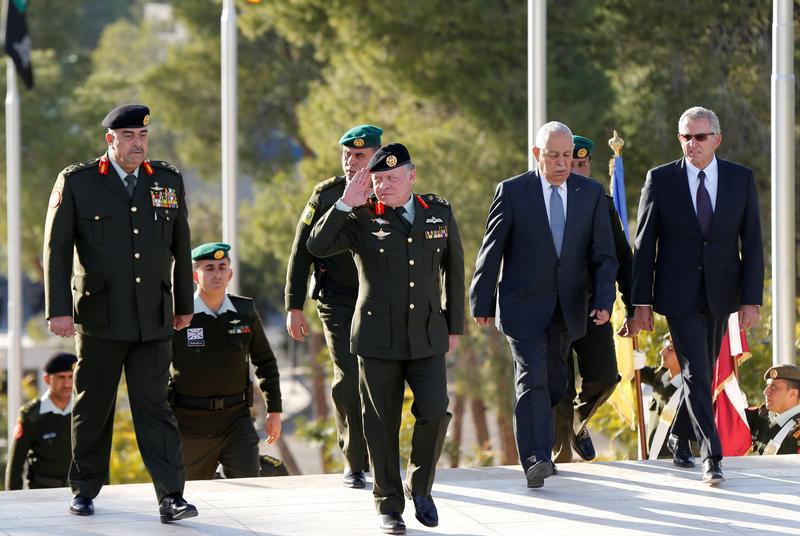 Jordan's King Abdullah arrives for the ceremony of reopening the Martyrs' Memorial and Museum in Amman, Jordan, on December 12, 2016. 