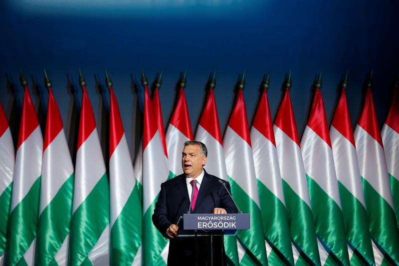 Hungarian Prime Minister Viktor Orban speaks during his state-of-the-nation address in Budapest, Hungary, February 10, 2017. 