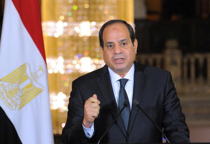 الرئيس المصري عبد الفتاح السيسي يُلقي خطابا في قصر الاتحادية الرئاسي في القاهرة، 26 مايو/أيار 2017. 