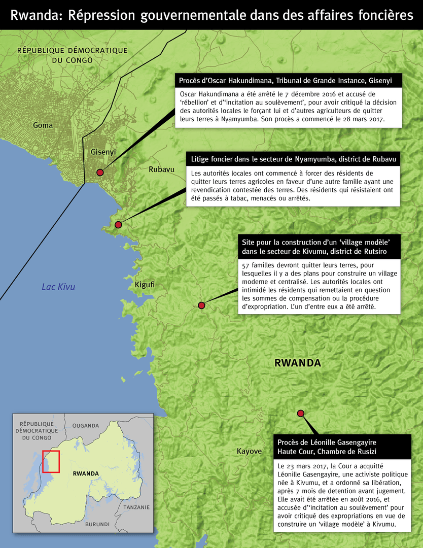 Répression gouvernementale dans des affaires foncières.