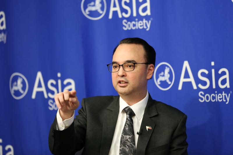 Philippine’s Secretary of Foreign Affairs Alan Cayetano gives a speech at Asia Society in Manhattan, New York, U.S., September 21, 2017. 