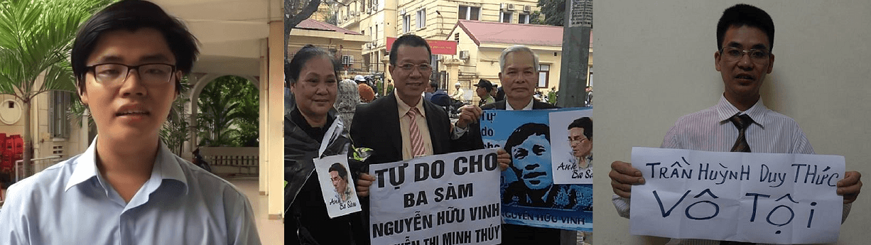From left to right: Tran Hoang Phuc, Vu Quang Thuan (center), and Nguyen Van Dien